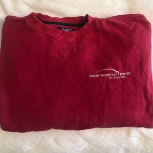 Red oversized crew neck